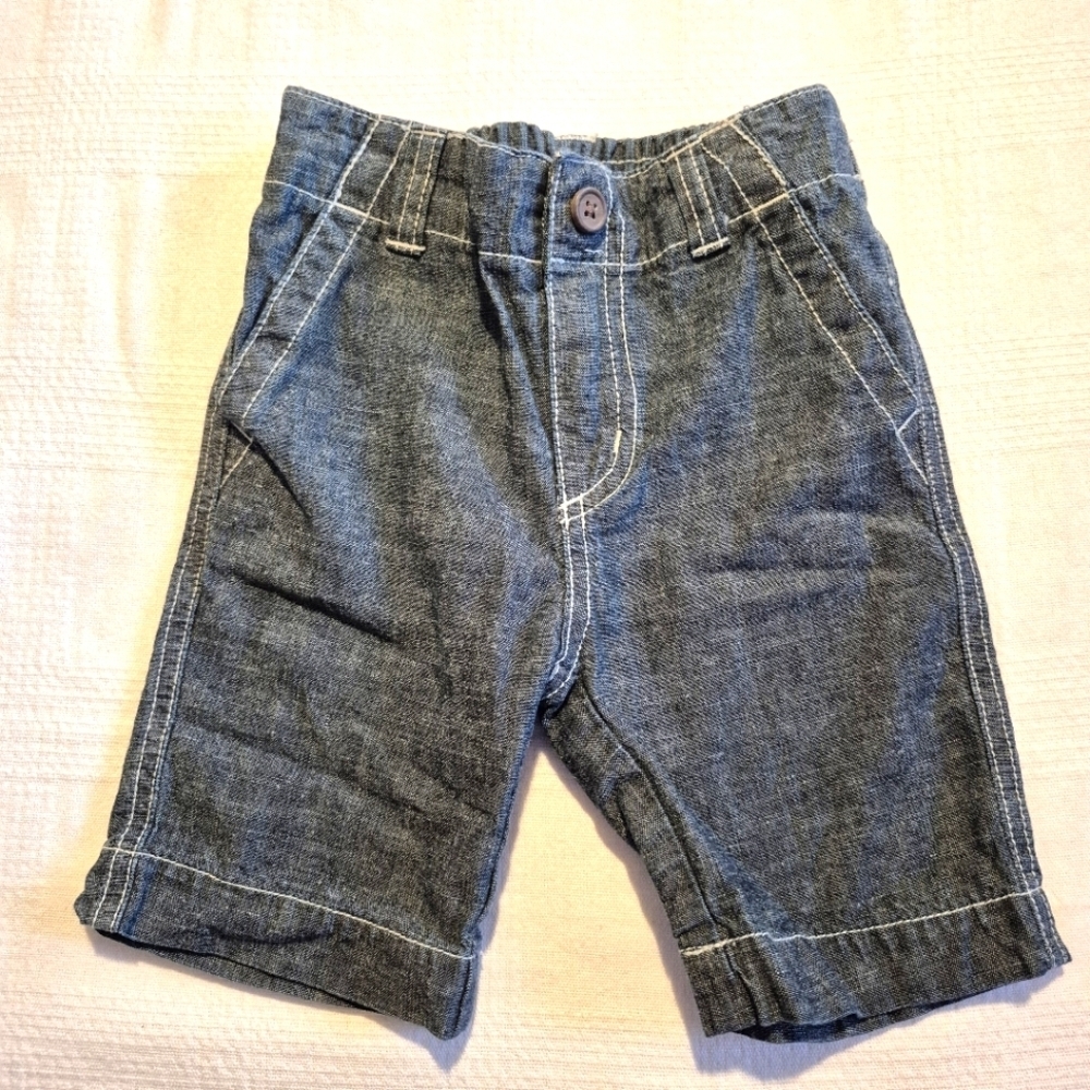 Gymboree boys size 18-24 months 2010 chambray shorts elastic waist EUC